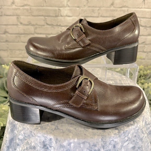 St. John’s Bay Dk.Brown Leather Round Toe 2” Block Heel Dressy Casuals WMS 7.5M - Picture 6 of 12